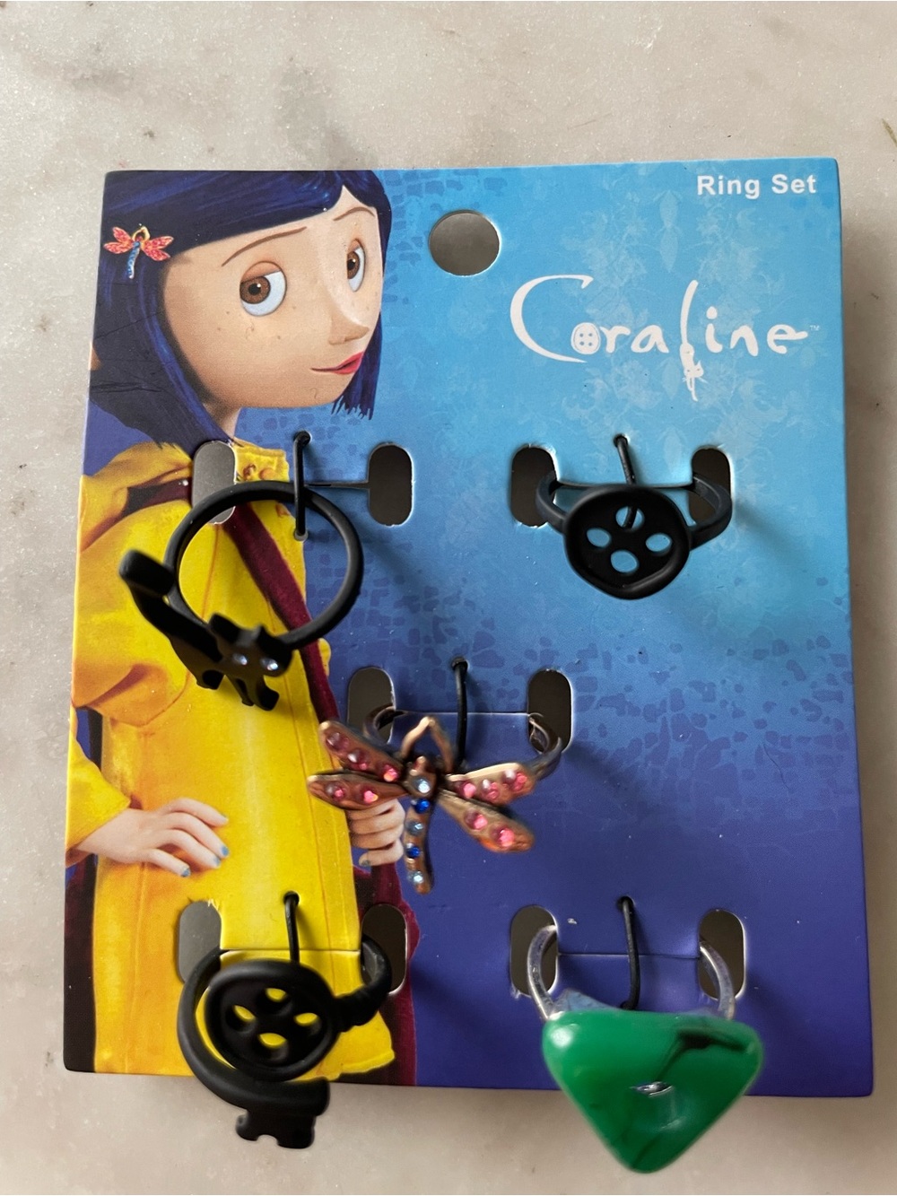 NEW Coraline Themed Ring Set of 5 Rings. Nickel Free!